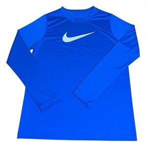 Nike Training Shirt Kids XL 18/20 Blue Excellent Dri Fit Long Sleeve DX1167-480